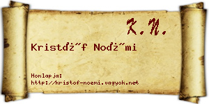 Kristóf Noémi névjegykártya