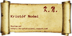 Kristóf Noémi névjegykártya